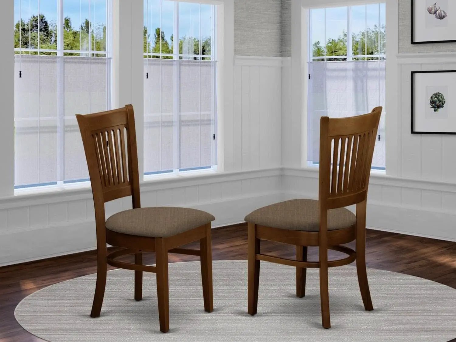 Vancouver Espresso Linen Upholstered Dining Chairs Set of 2 from PriceLows™