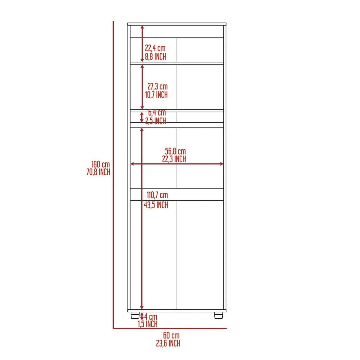Armoire Organiser, Two Shelves, Rod, Double Door Cabinet Armoire Wardrobe | 2 Pieces | Bedroom Furniture | Bedroom