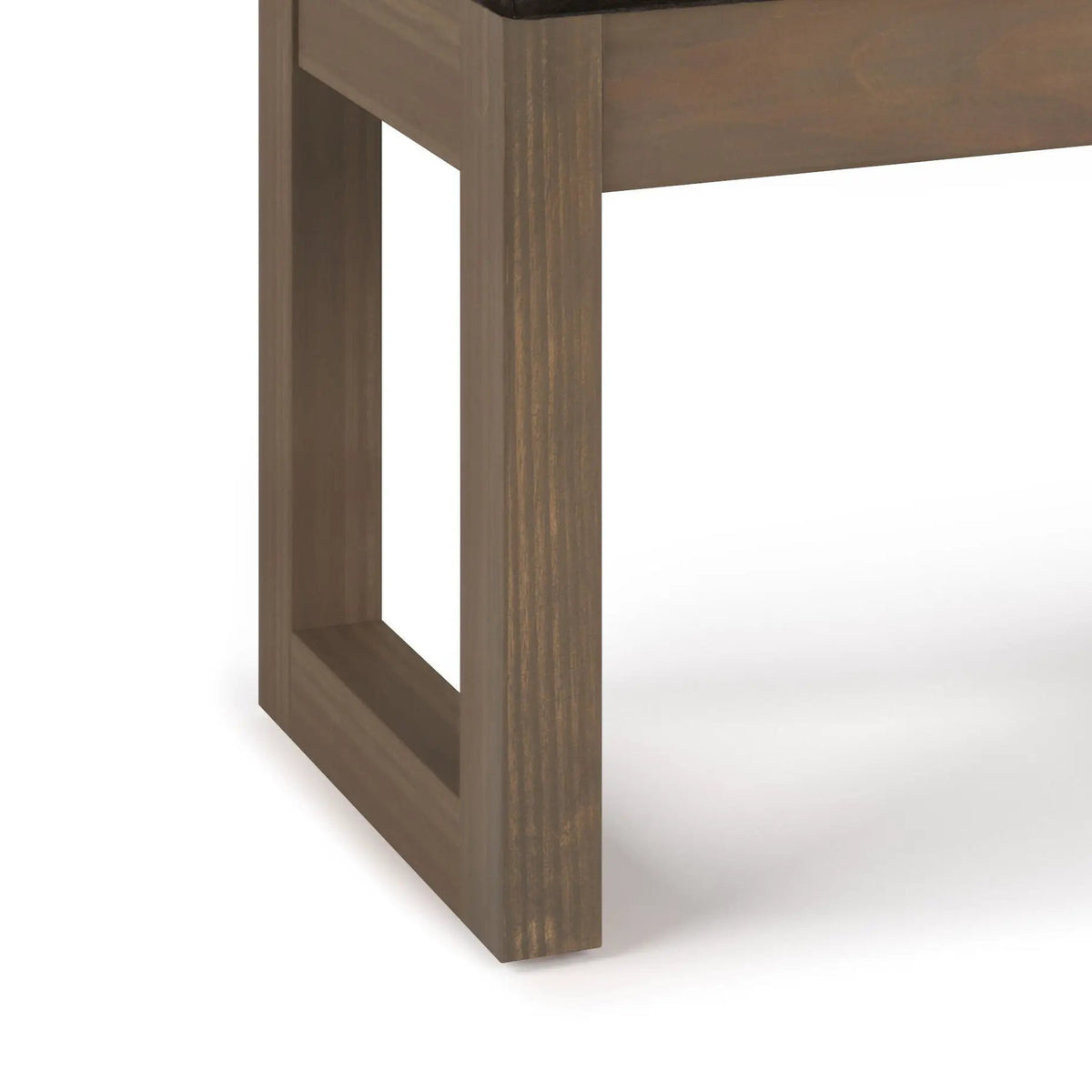 Milltown Upholstered Ottoman Bench | Driftwood Solid Wood Base | Versatile Design | 44.5 Inch Width