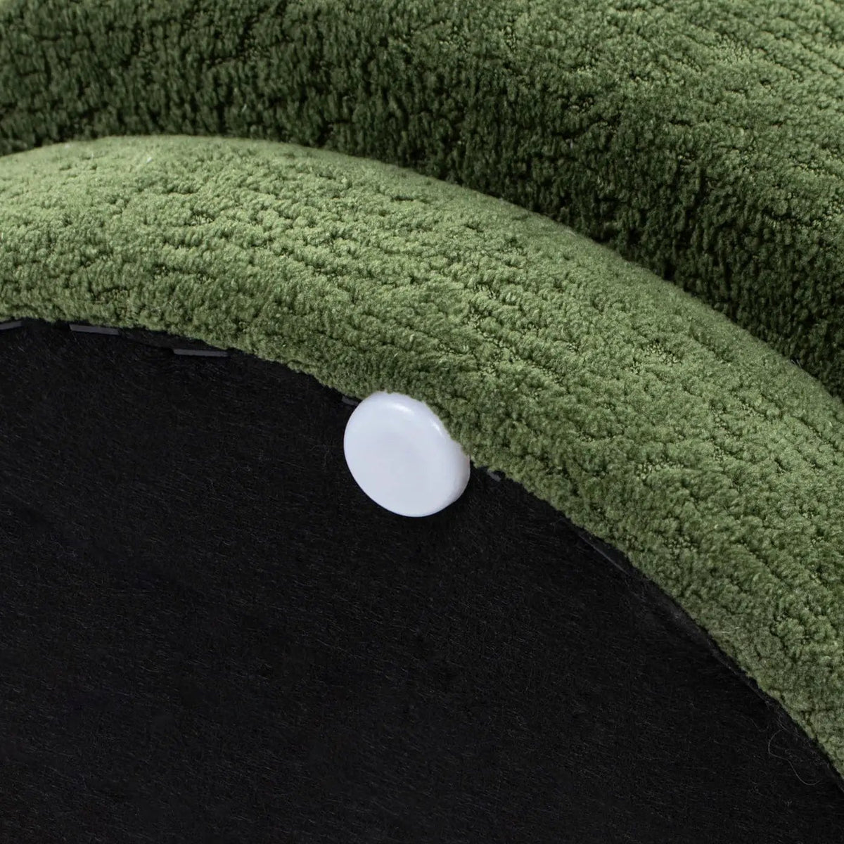 Fuji Mushroom Footstool Ottoman | Faux Shearling Upholstery | 15 Inch Diameter | Compact Size