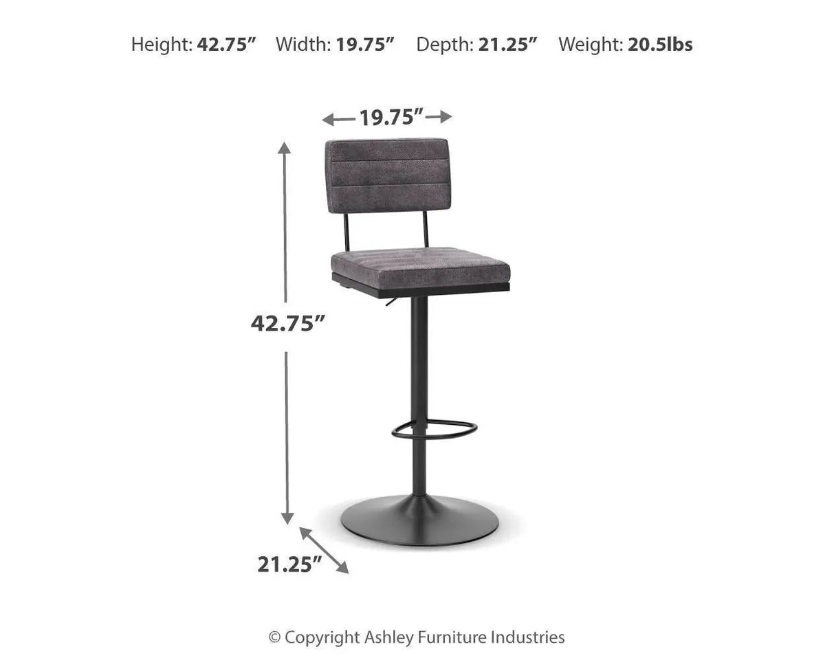Strumford Tall Swivel Barstool | Set Of 2 | Metal Frame | Cushioned Seat And Back