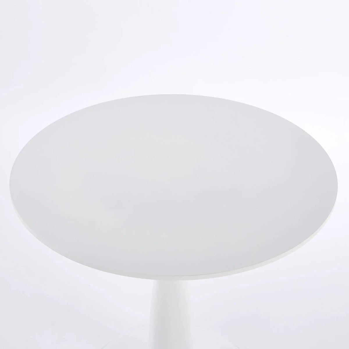 Pedestal Table, Round For Kitchen - | 31.5 x 31.5 x 28.93 in | Metal & Mdf | White