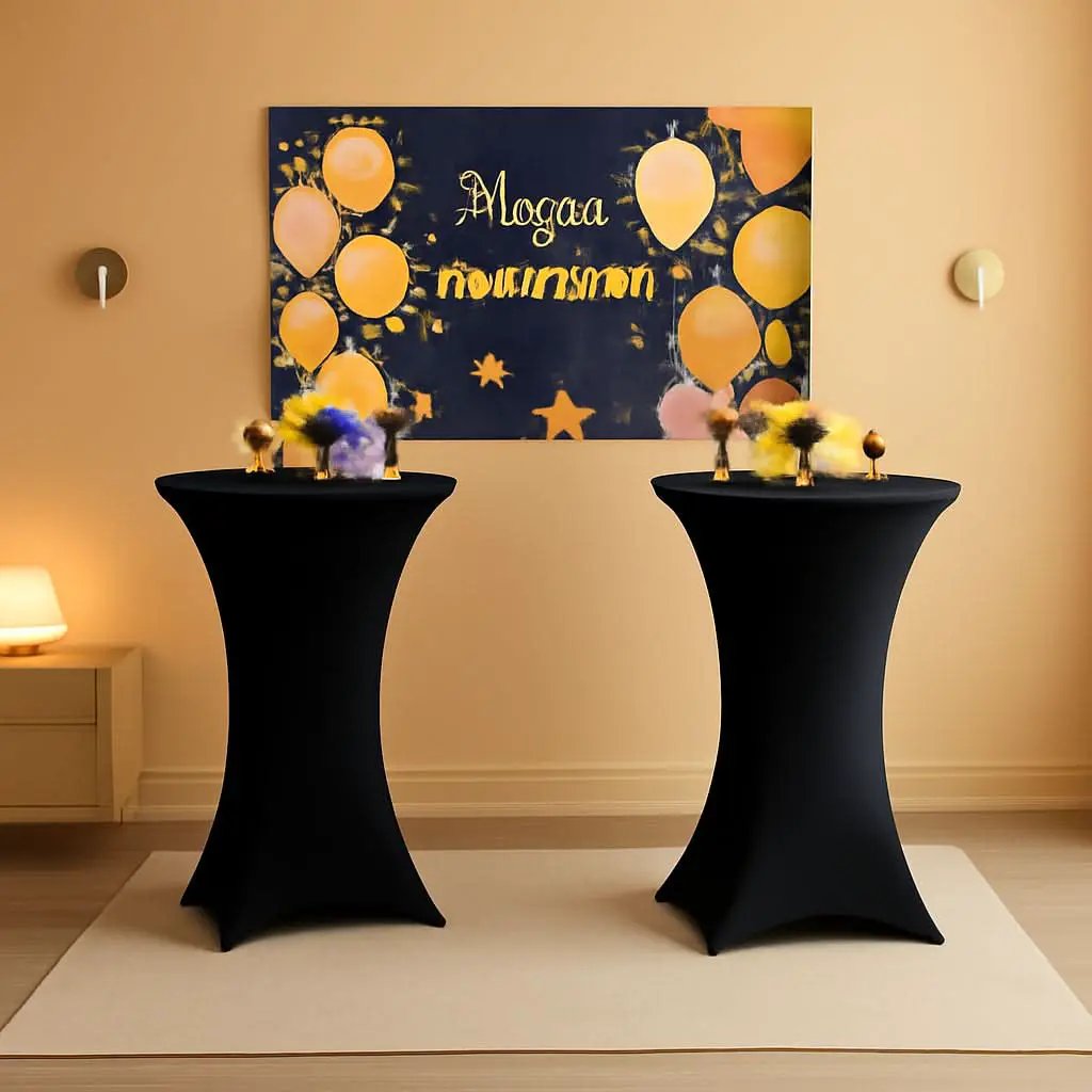 Spandex Cocktail Table Cover 32 Inch Round 8 Pack Set from PriceLows™