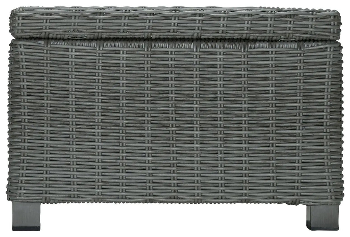 Elite Park Outdoor Cocktail Table | Gray | Rust-Proof Aluminum Frame | All-Weather Resin Wicker