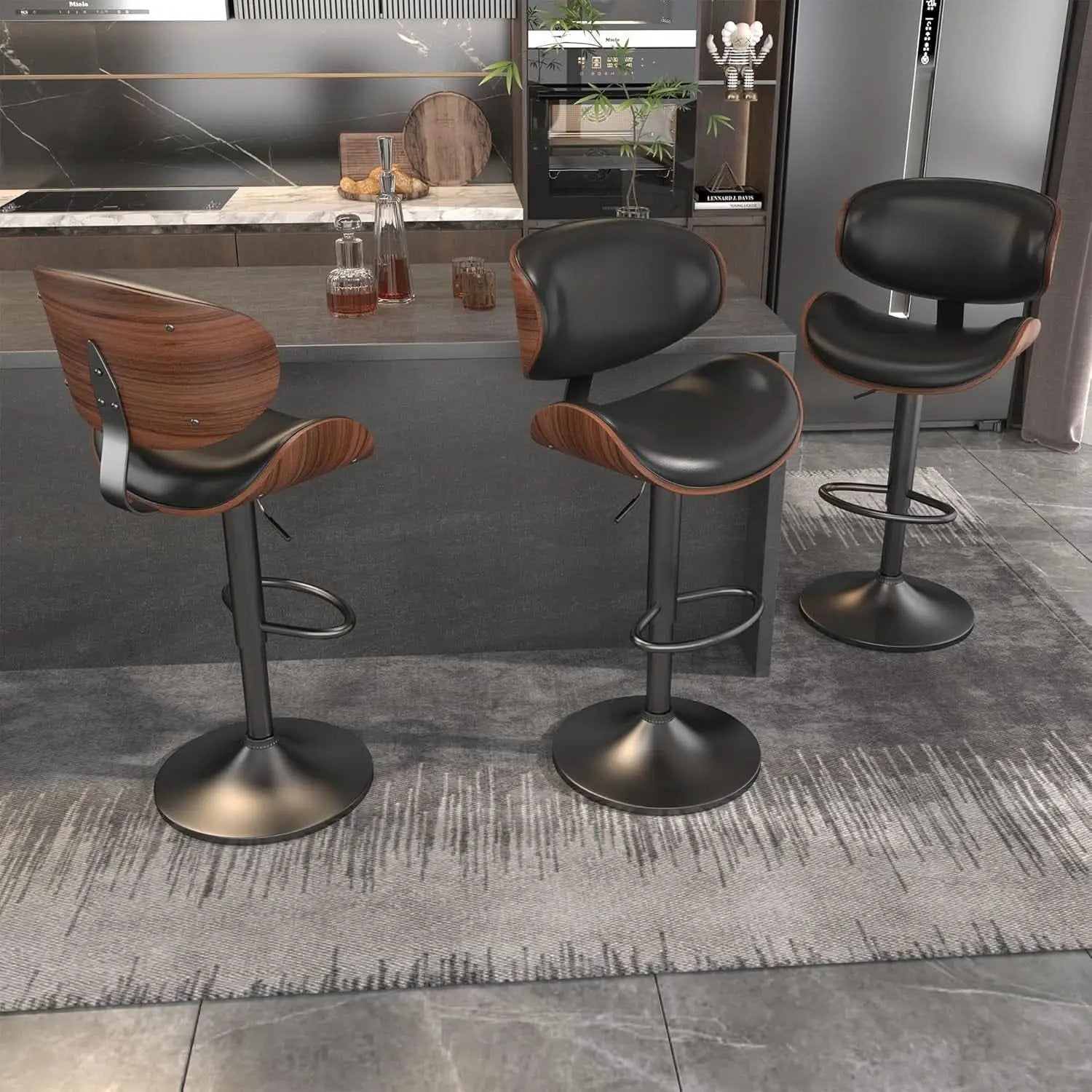 Mid Century Modern Bar Stools Set of Three from PriceLows™