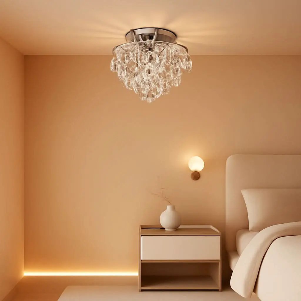 Crystal Chandelier Ceiling Light E26 Chrome Fixture from PriceLows™