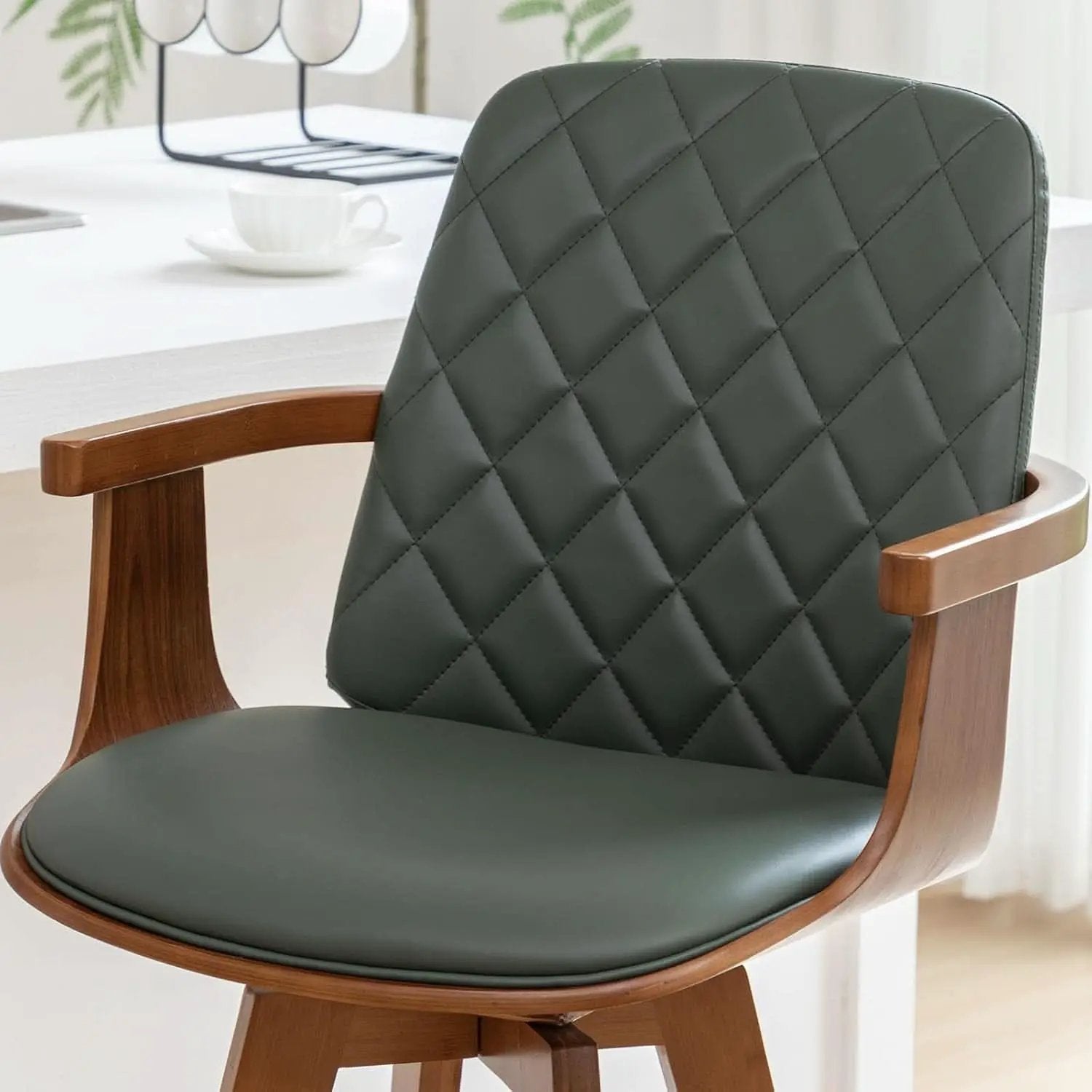 Set Of 2 Green Swivel Bar Height Stools For Kitchen Island from PriceLows™