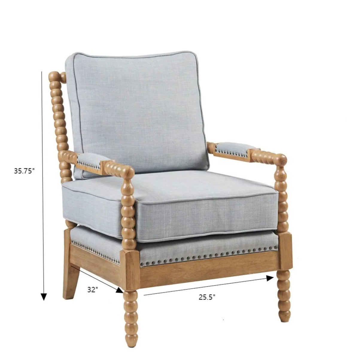 Madison Park Arm Chair | Open Back Spindle Design | Padded Armrests | Casual Style