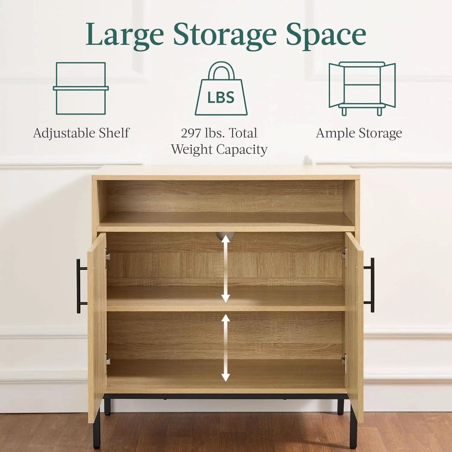 Rattan Sideboard Buffet Cabinet Natural Color Cord Cutout from PriceLows™
