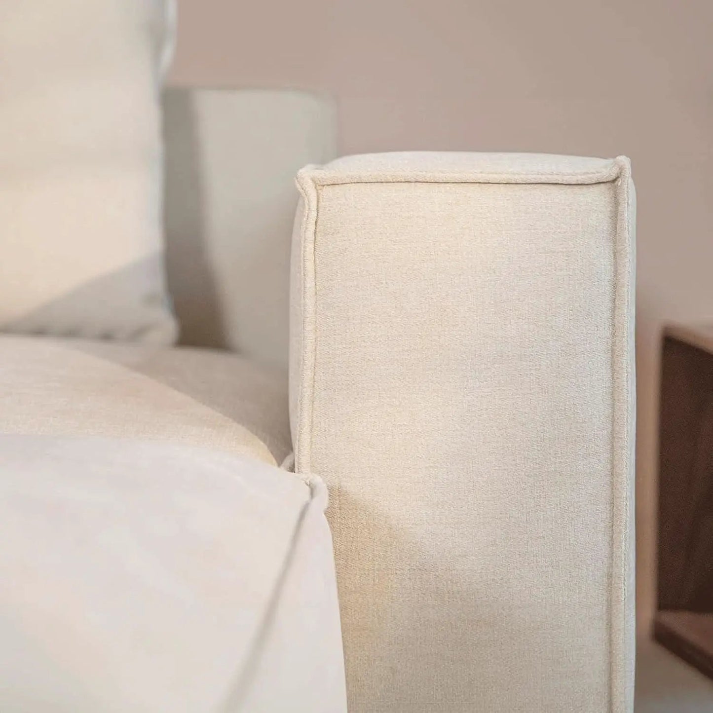 Modular Sectional Sofa Set Linen Cream With Ottoman And Chaise from PriceLows™