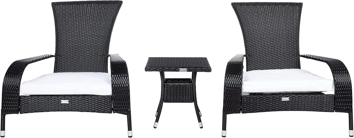 Outdoor Edna Black White Cushion 3 Piece Patio Lounge Set from PriceLows™