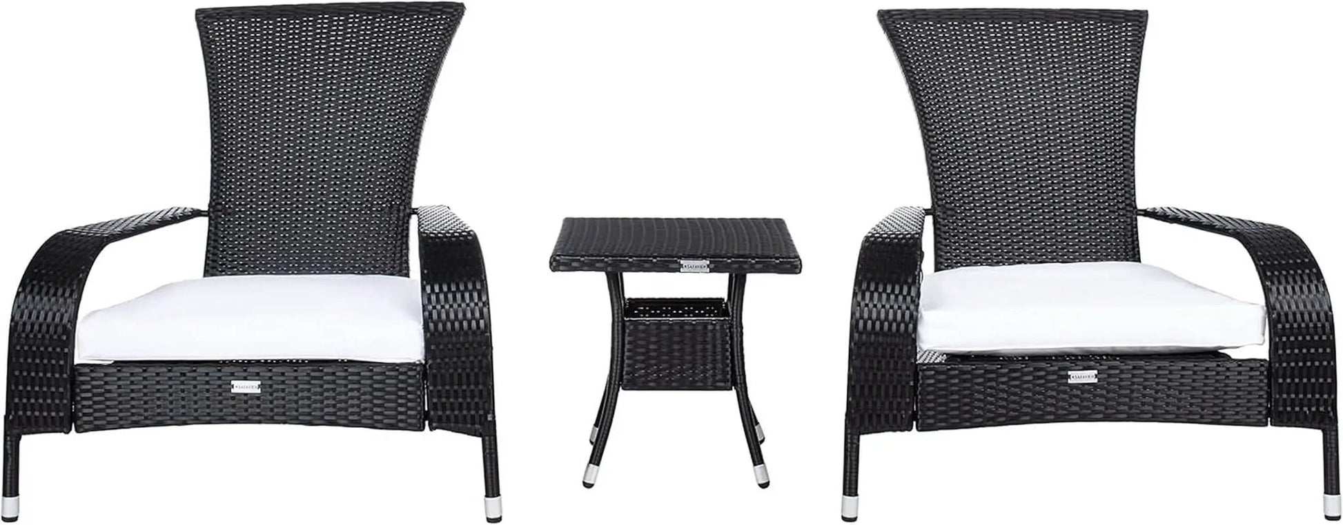 Outdoor Edna Black White Cushion 3 Piece Patio Lounge Set from PriceLows™