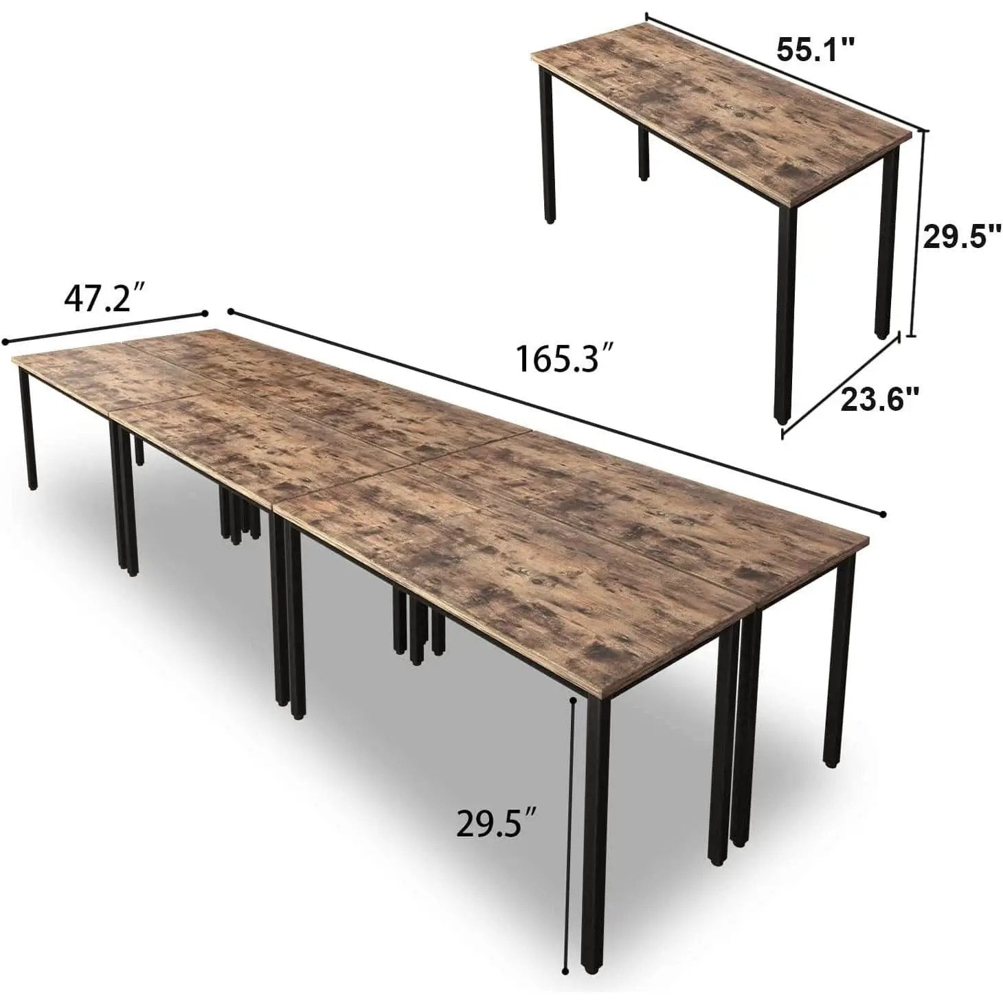 Rustic Vintage Brown Conference Table For 16 Seats from PriceLows™