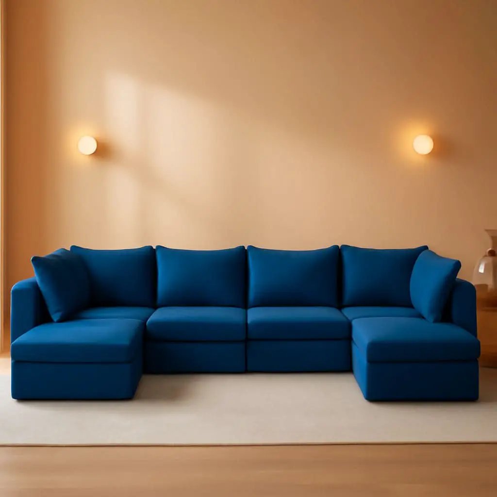 Outdoor Replacement Cushions For 14 Piece Rattan Wicker Set Water Repellent Blue from PriceLows™