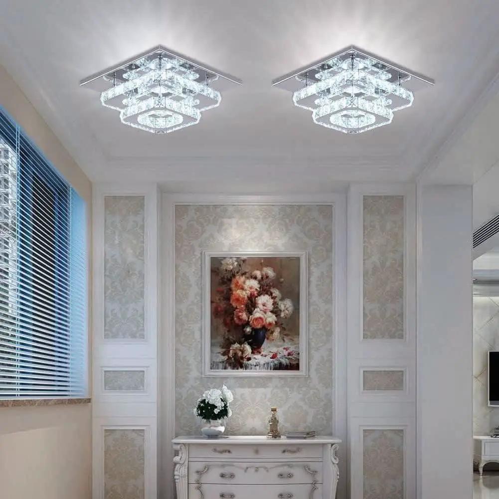 Crystal Square LED Ceiling Light Two Layer Flush Mount from PriceLows™