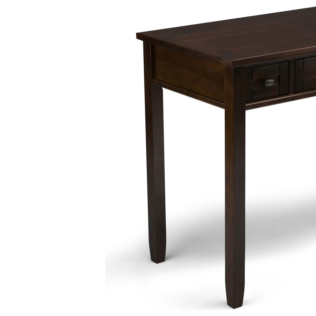 Warm Shaker Desk | Tobacco Brown Finish | Solid Wood Frame | Ergonomic Flip-Down Keyboard Tray
