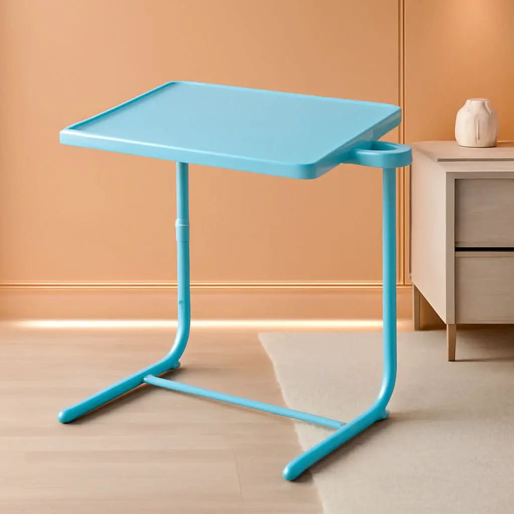 Adjustable TV Tray Table Azure With 6 Height 3 Tilt Angles from PriceLows™