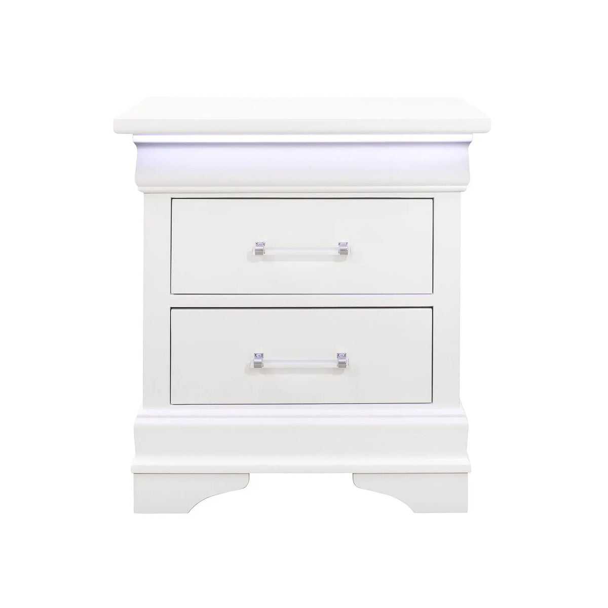 Charlston Nightstand | LED Lighting | Transitional Style | Spacious Storage