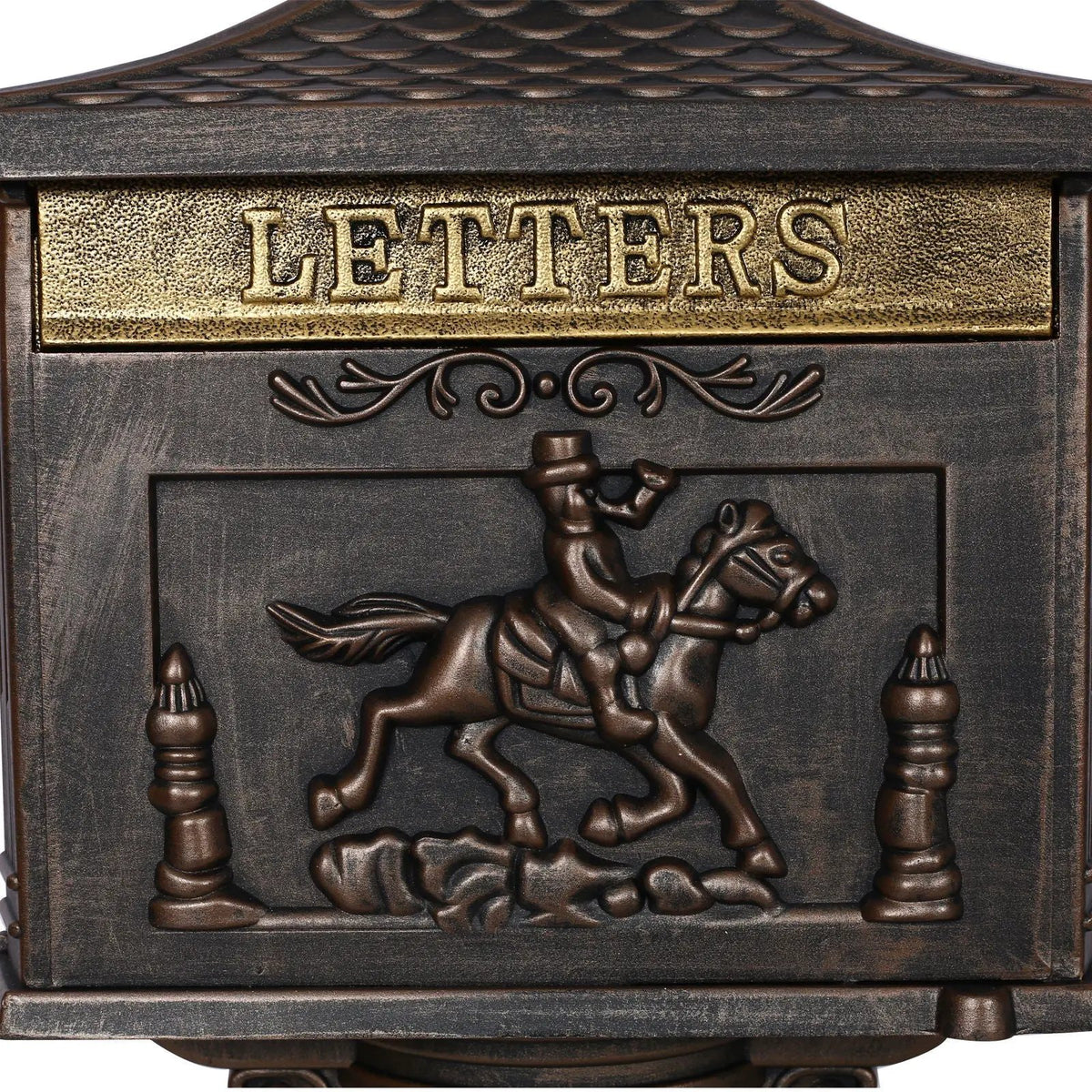 Cast Aluminum Mailbox | 45.5 Inch Height | Spacious Interior | Postal Box Design