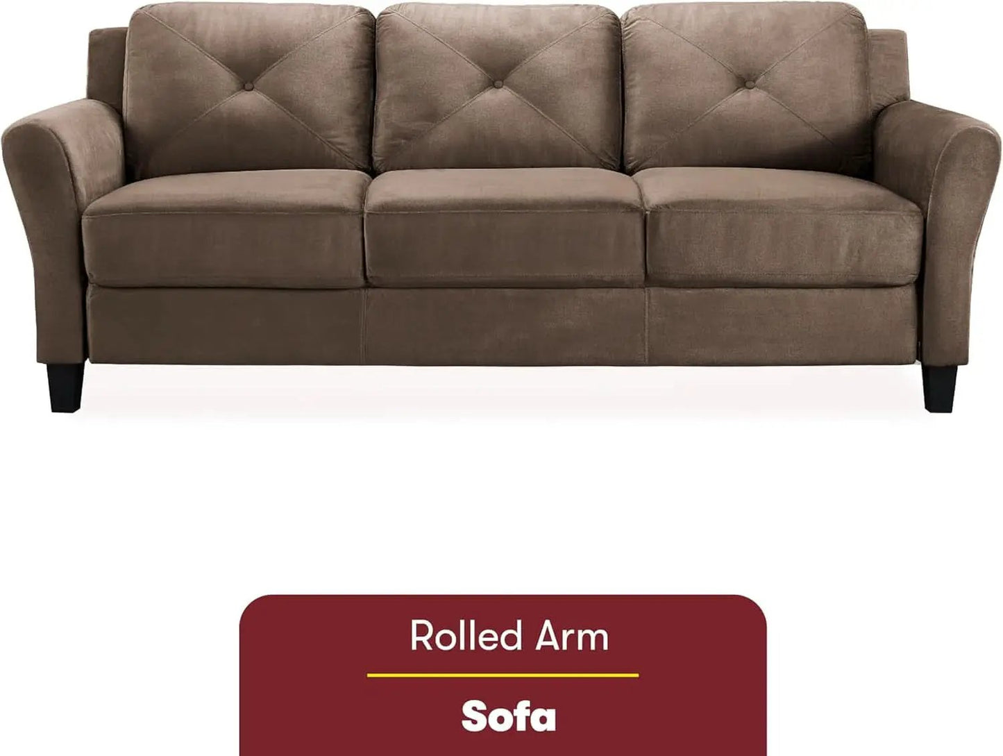 Harrington Microfiber Brown Three Seat Sofa Living Room from PriceLows™