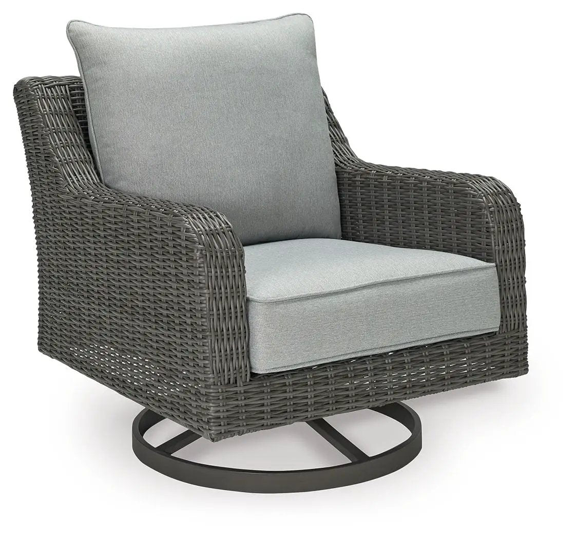 Elite Park Swivel Lounge Chair | Cushion Included | Gray | 24.5 Inch Arm Height