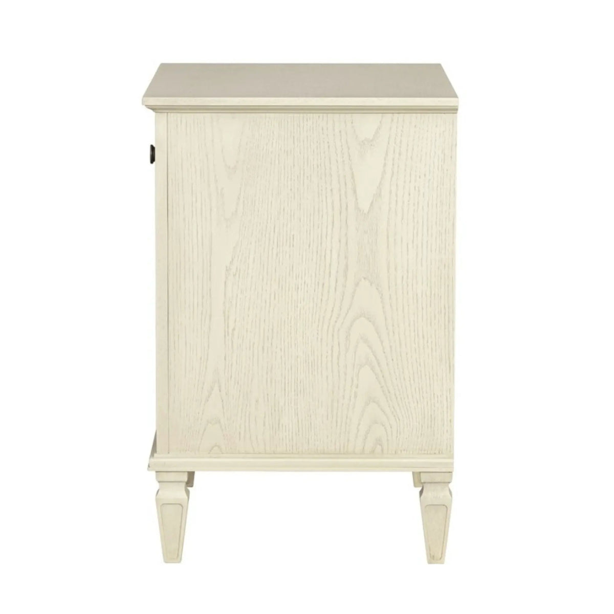 Victoria Nightstand | French-Inspired Design | Wire Brush Finish | 1 Drawer And Open Shelf