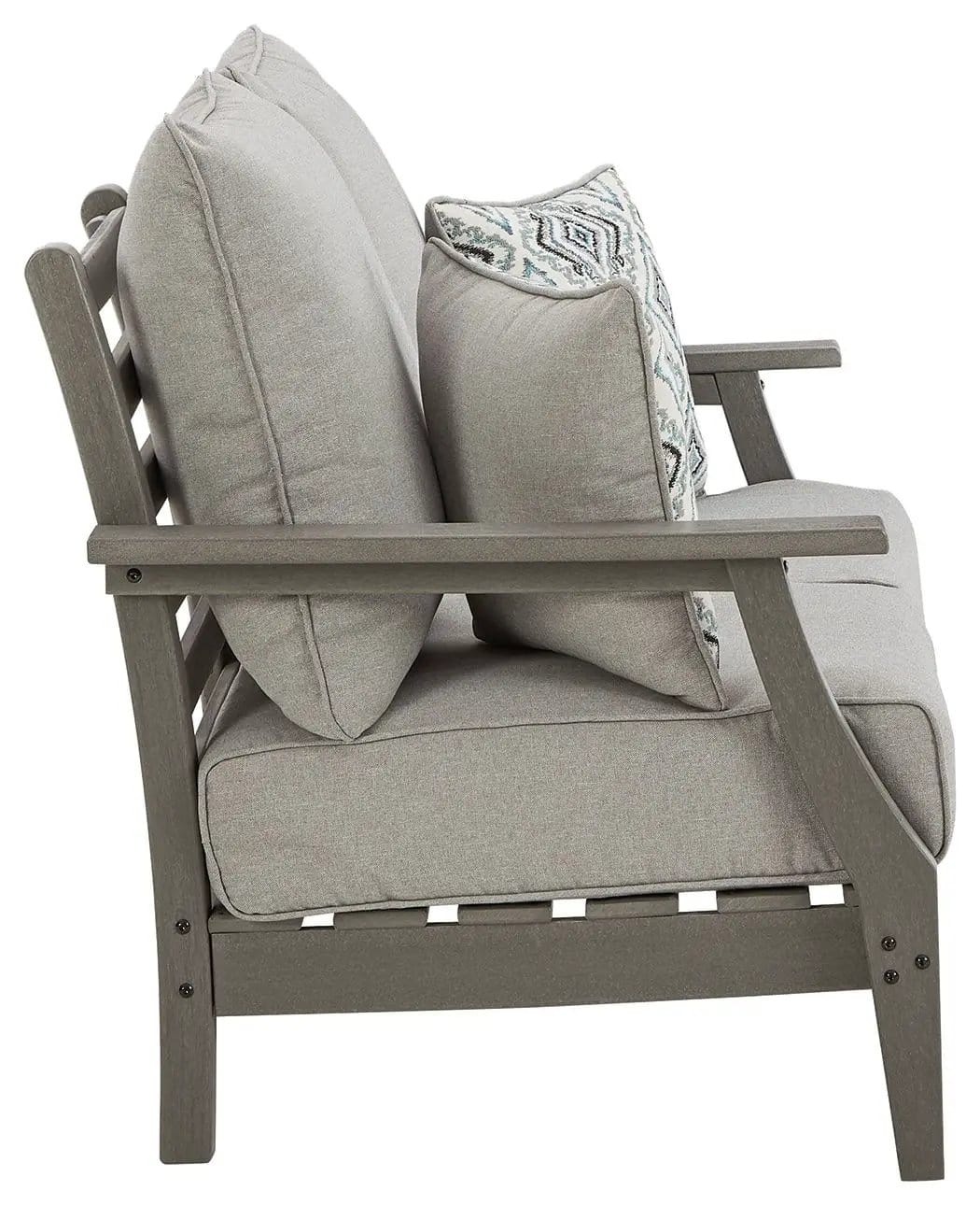 Visola Loveseat With Cushion | 54 x 32.5 x 37 in | Polyester & Fabric | Gray