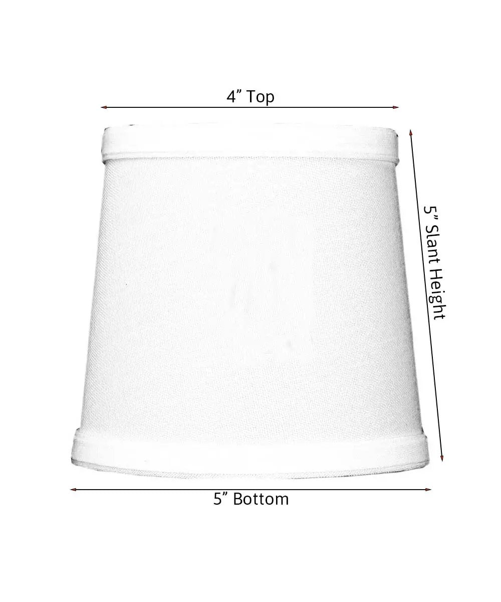 Clip On Drum Lamp Shades | 6 Inch Wide | White Linen Fabric | Set Of 6