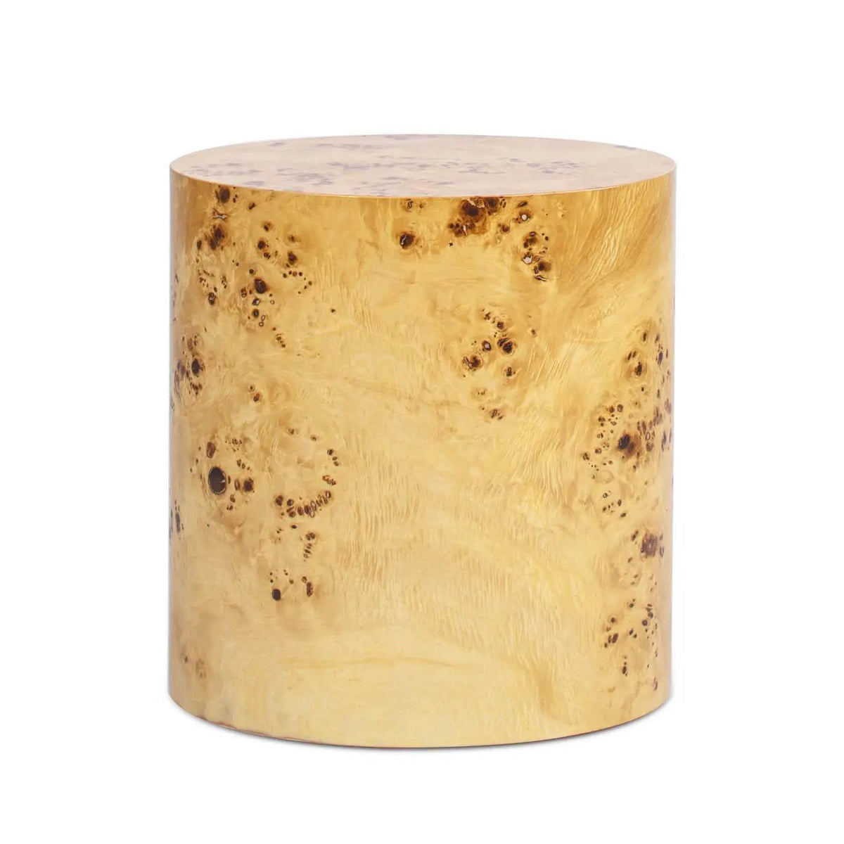Nebula Oval Pillar Side Table | Burl Wood Veneer | 20 Inch Height | Accent Table