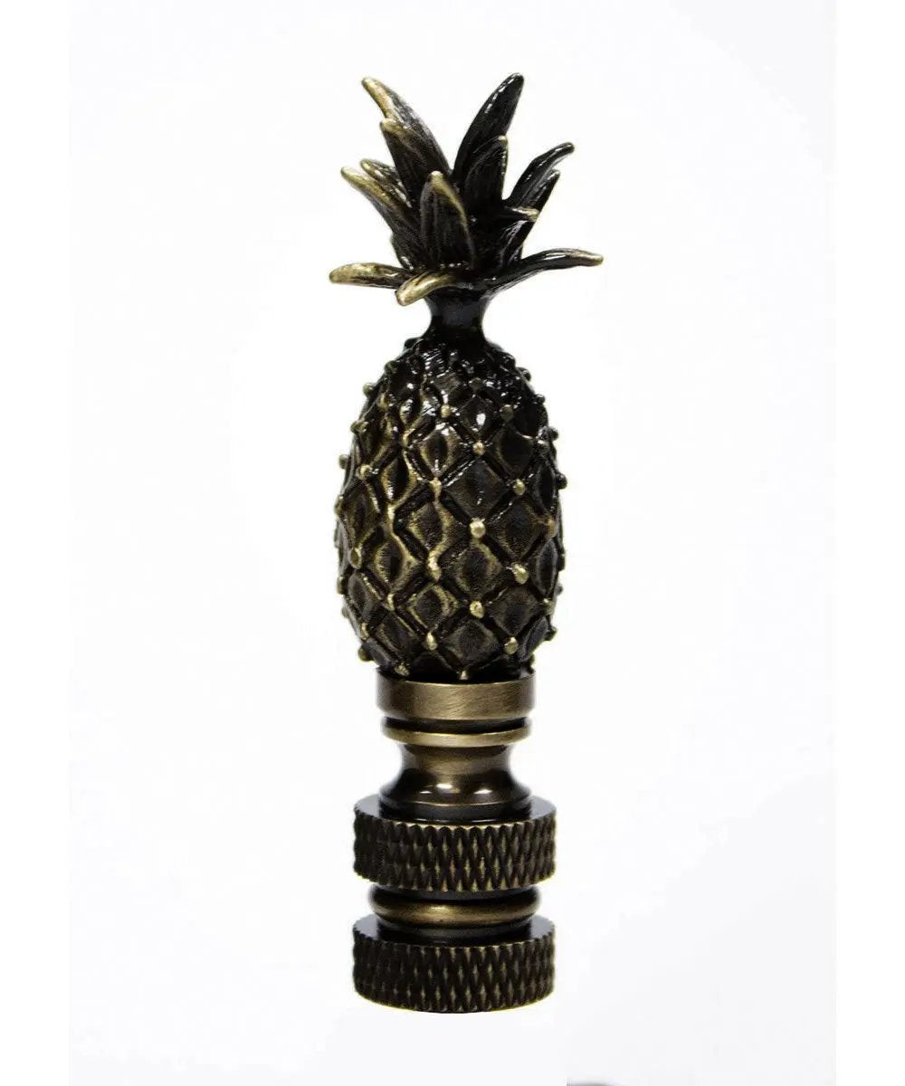 Tall Pineapple Lamp Finial | Antique Brass | Quarter Inch Thread | 2.5 Inch