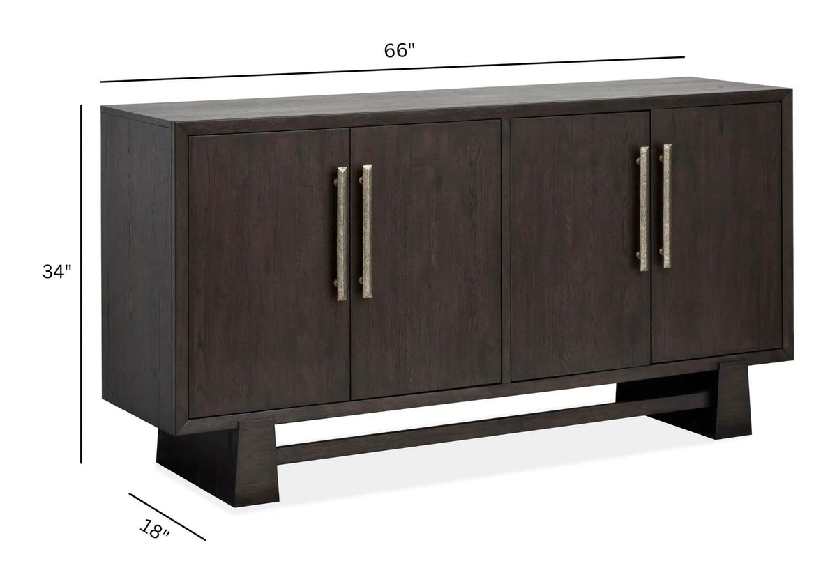 Tauren Buffet | 18 x 66 x 34 in | Oak Veneer & Wood | Coffee Bean