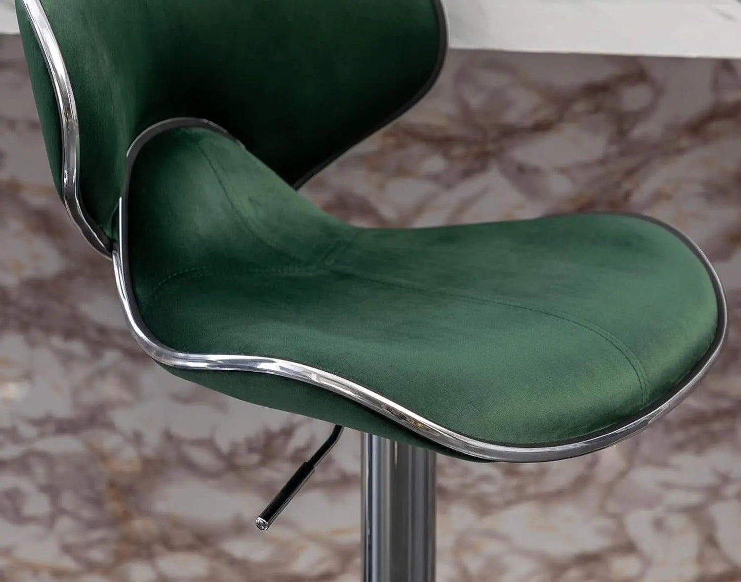 Green Velvet Upholstered Adjustable Swivel Bar Stools Set 2 from PriceLows™