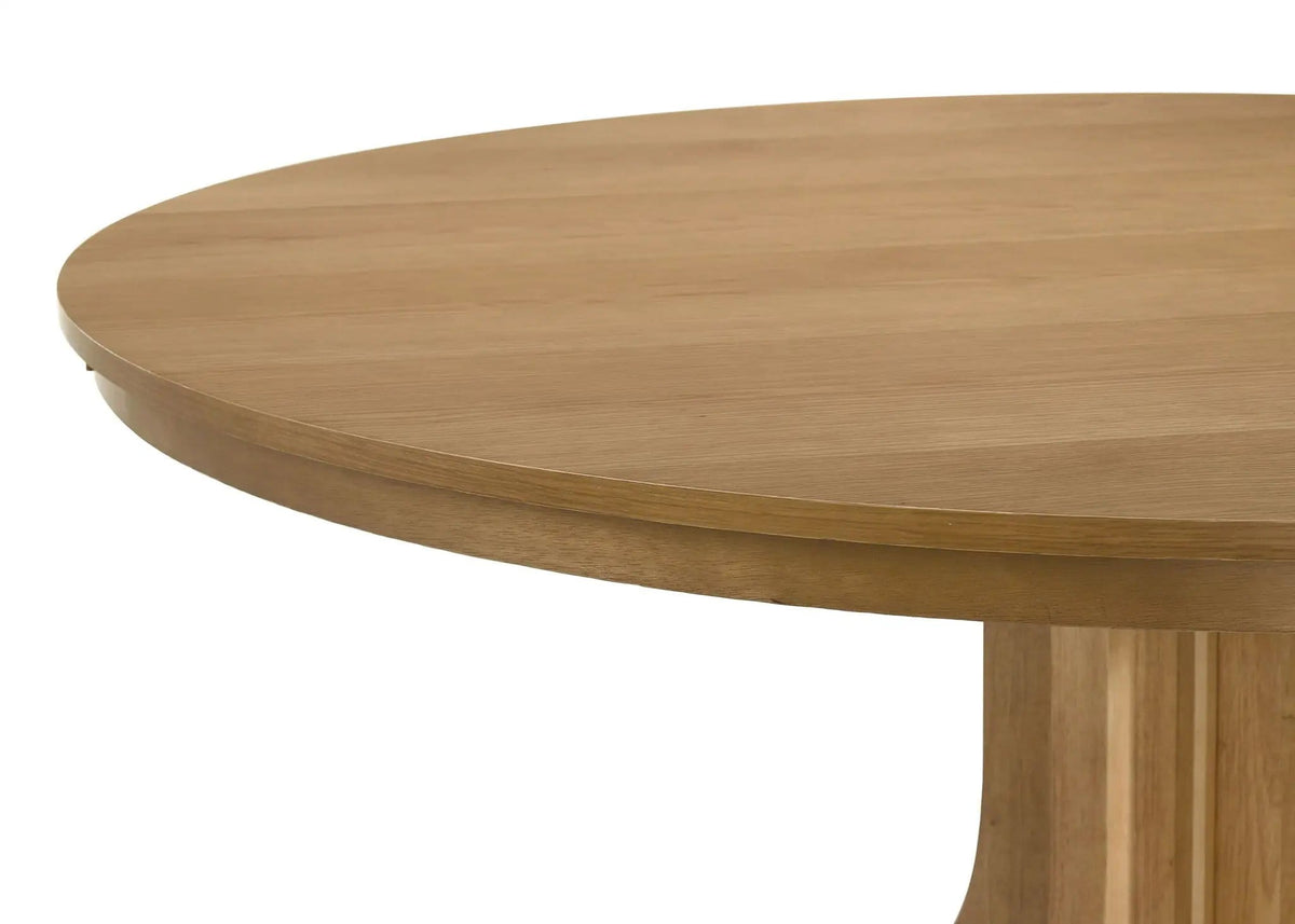Hartville 60-inch Round Dining Table Natural Light | 60 x 60 x 30 in | Rubberwood & Engineered Wood | Brown