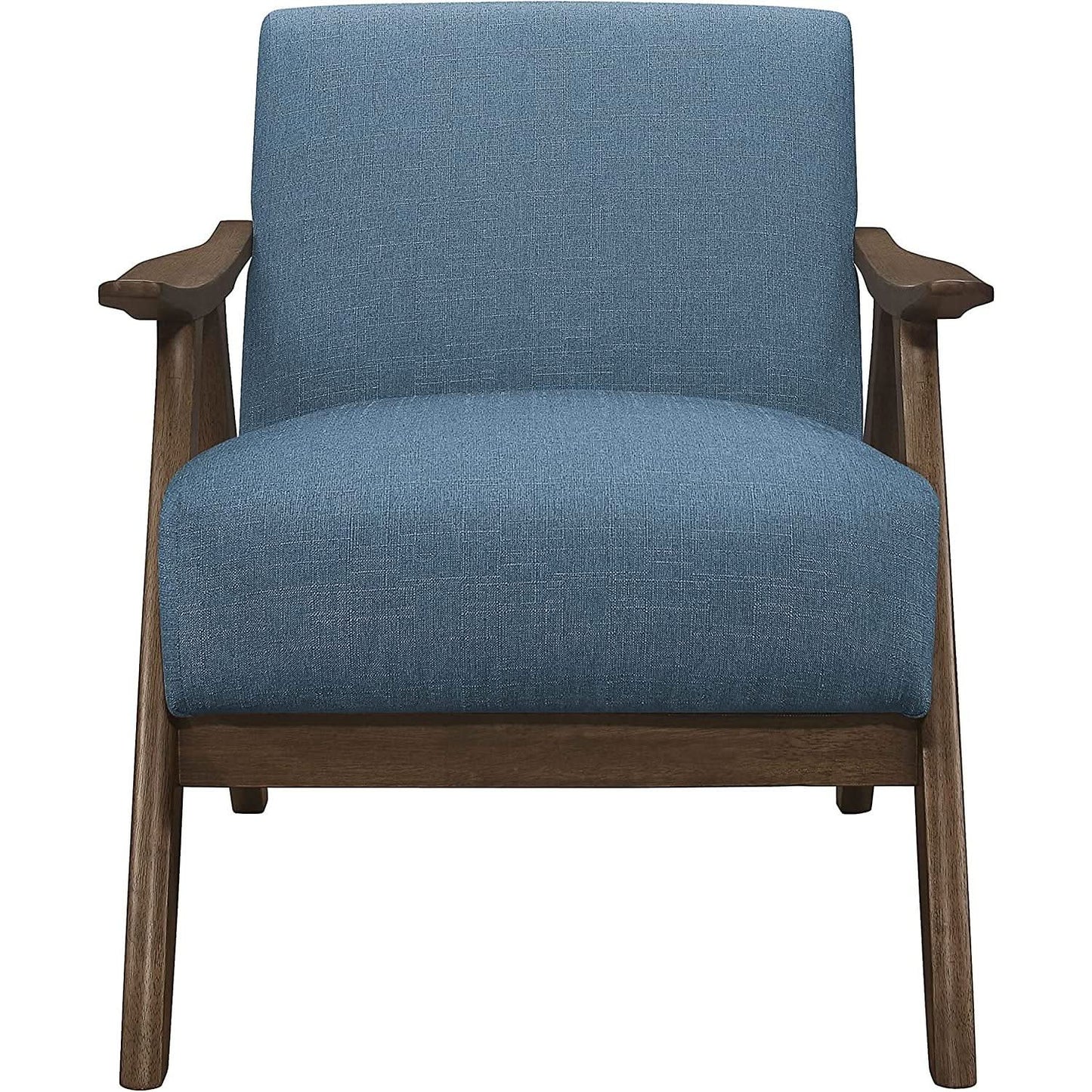 Blue Elle Accent Chair With Linen Upholstery Retro Style from PriceLows™