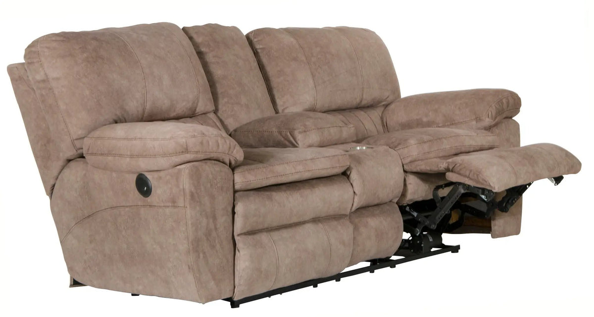 Reyes Power Lay Flat Reclining Console Loveseat With Storage & Cupholders | 2 Pieces | Polyester | Living Room