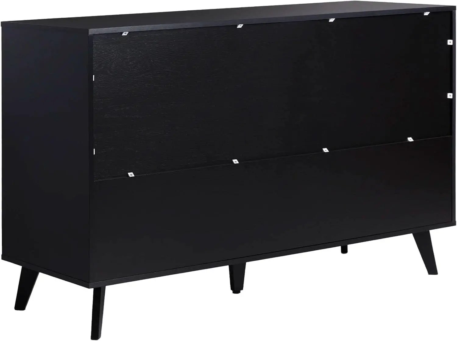 Modern Six Drawer Dresser Black 52 Inch Bedroom Storage from PriceLows™