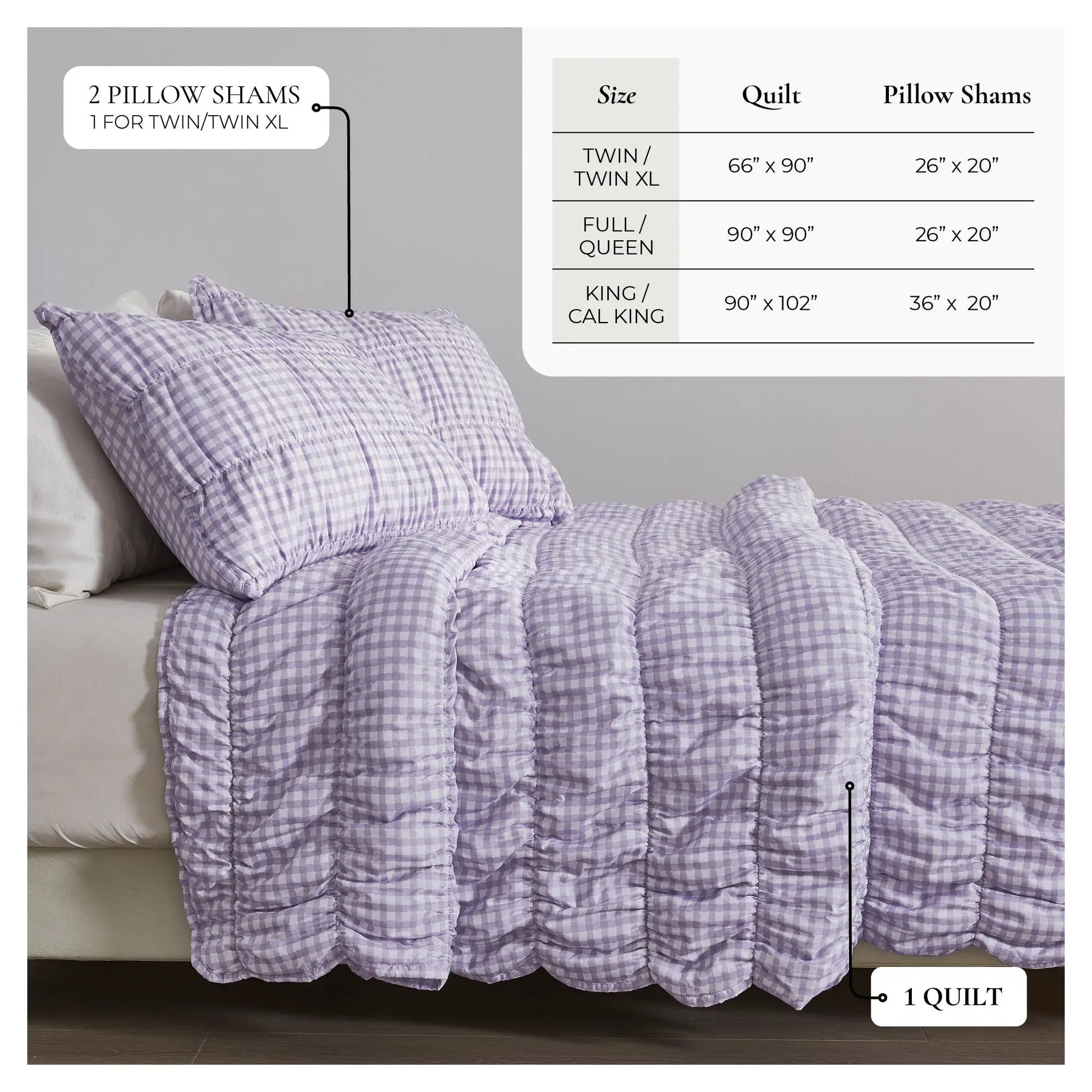 Gingham Printed Quilt Set - Gingham Collection from PriceLows™