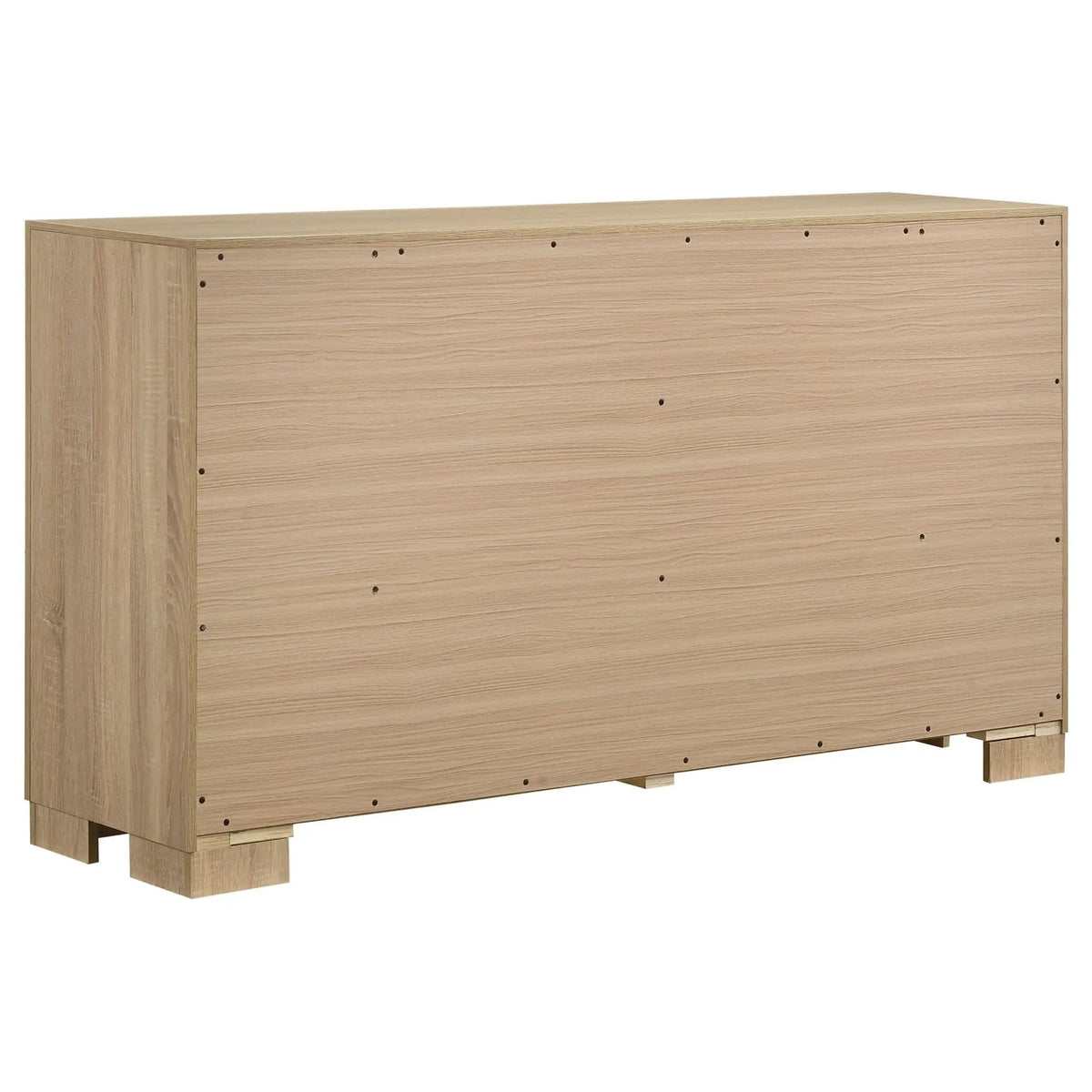 Arielle 6-drawer Bedroom Dresser Cabinet | 61 x 17.25 x 33.75 in | Engineered Wood & Metal | Light Oak