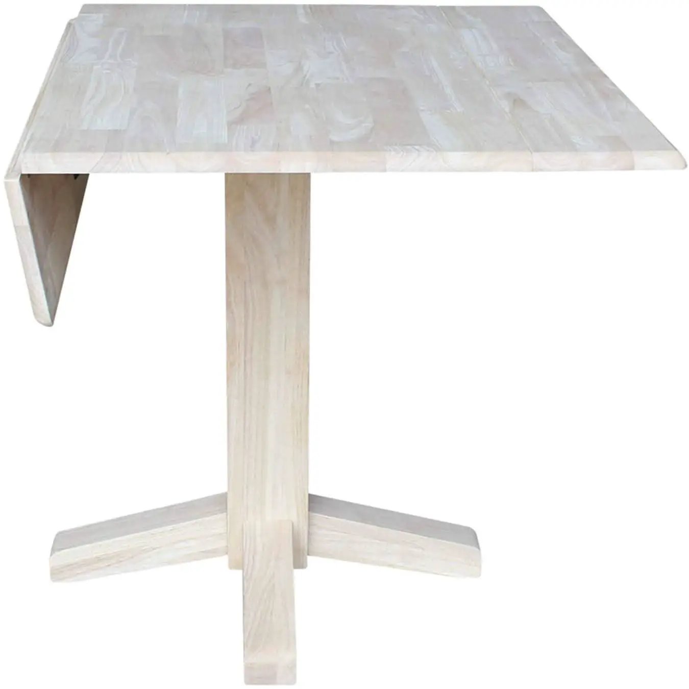 Square Dual Drop Leaf Dining Table With Butcher Block Top from PriceLows™