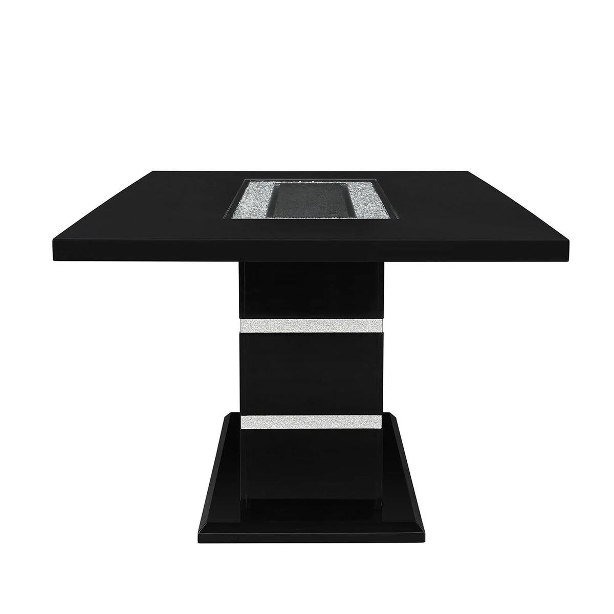 Ariya Dining Table | 79 Inch Width | High Gloss Finish | Glitter Detailing