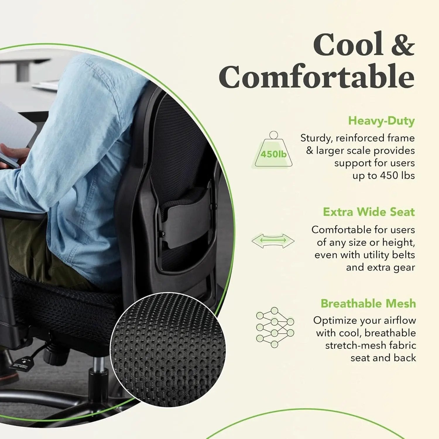 Wave Big And Tall Office Chair 450 Lb Capacity Ergonomic from PriceLows™