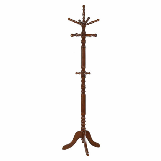 Achelle 11 Hook Freestanding Coat Rack Hat Hanger Tobacco | 20.75 x 20.75 x 74.75 in | Rubberwood | Home