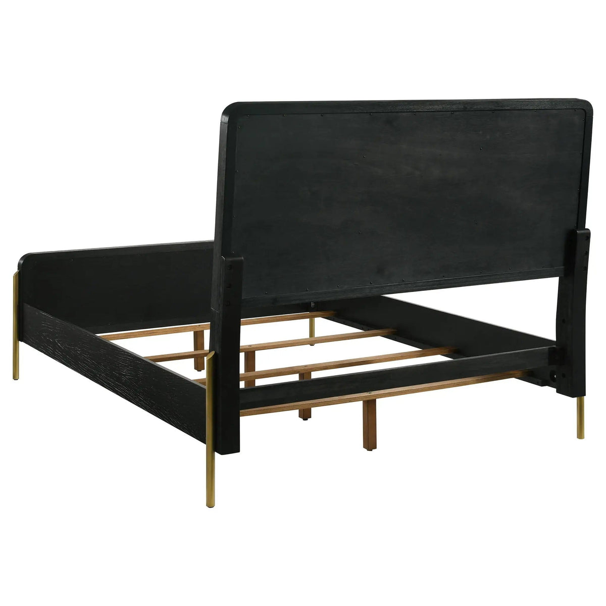 Arini Rattan Queen Panel Bed Black and | 65.25 x 91 x 56.25 in | Rattan & Metal | Natural