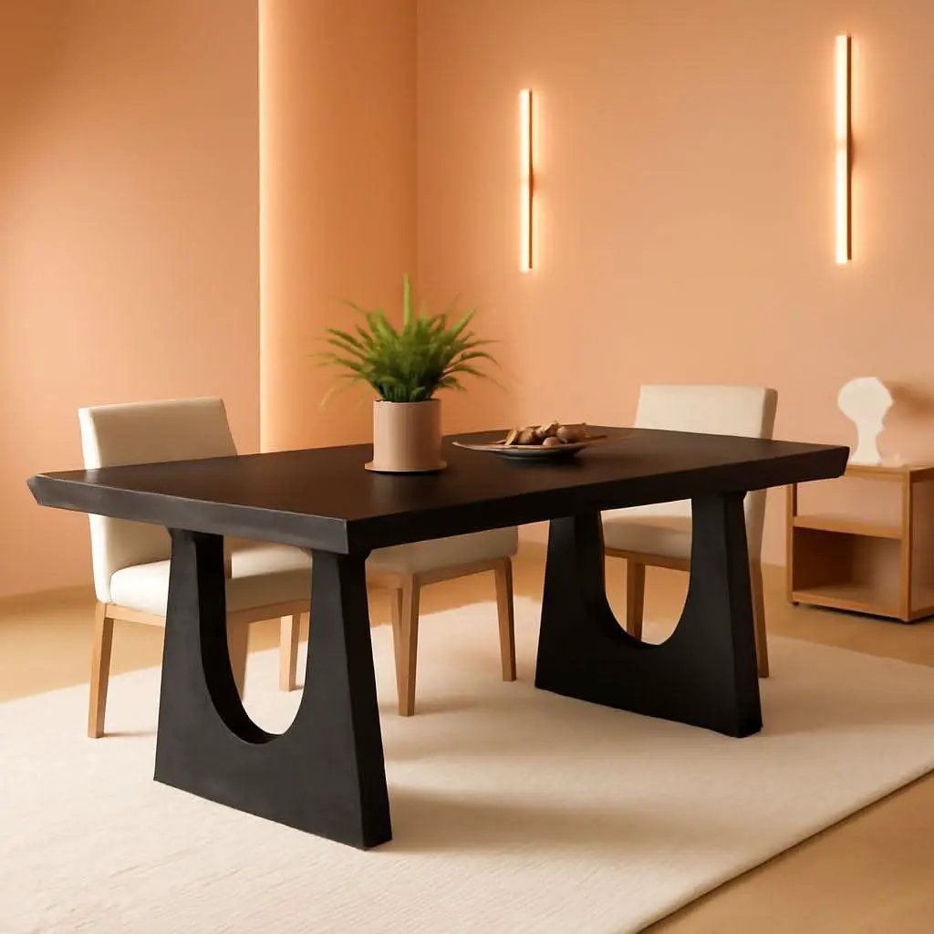 70.9 Inch Black Contemporary Rectangular Dining Table Seats 6 To 8 from PriceLows™