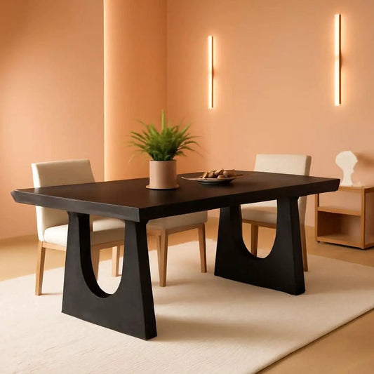 70.9 Inch Black Contemporary Rectangular Dining Table Seats 6 To 8 from PriceLows™