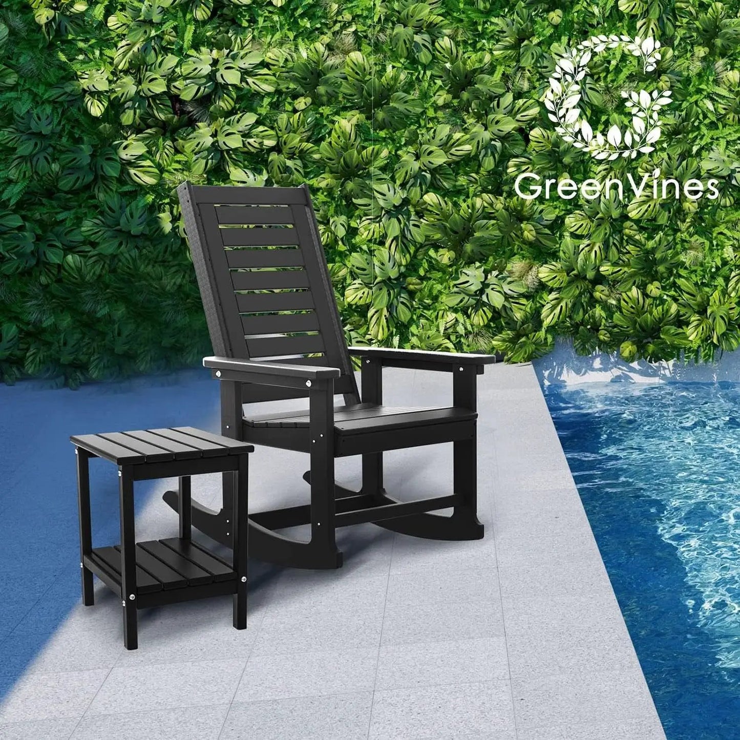 Oversized Outdoor Rocking Chairs Set of Two Black from PriceLows™