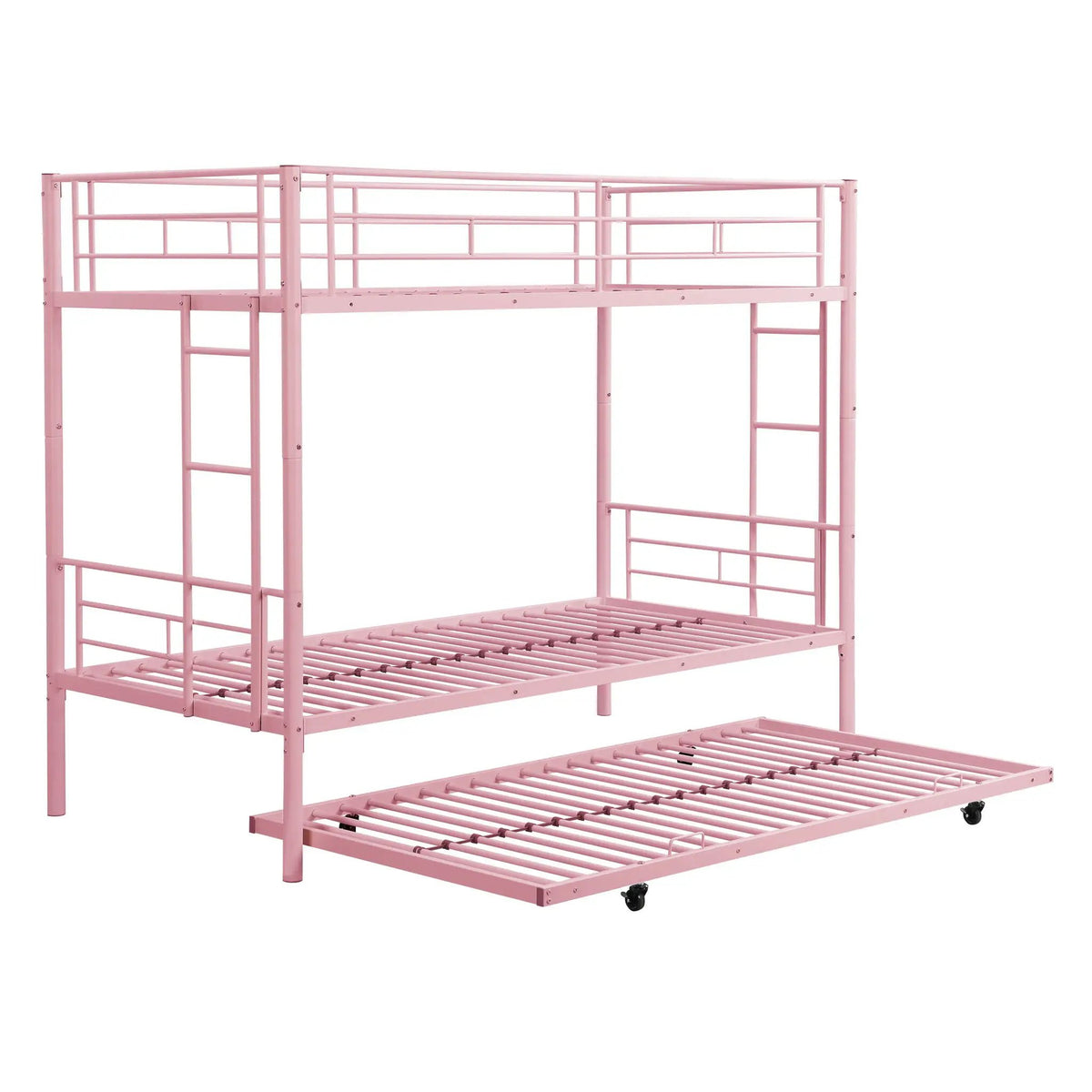 Bunk Bed With Trundle | Heavy Duty Steel | Space Saving | Twin Top