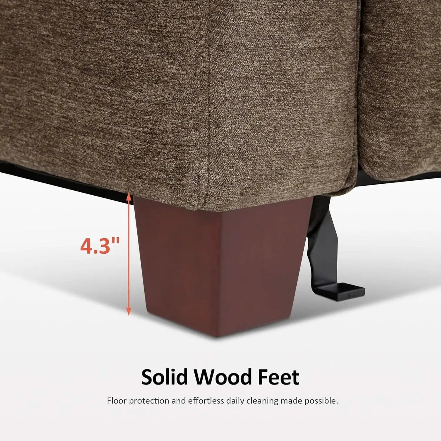 62.2 Inch Wall Hugger Power Loveseat Recliner with Adjustable Headrest and USB Ports in Coffee Fabric from PriceLows™