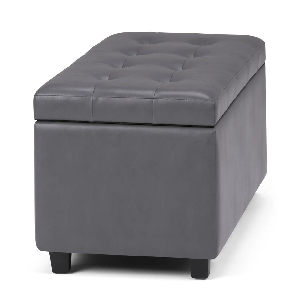 Cosmopolitan Upholstered Storage Ottoman | Child Safety Hinge | Large Interior Storage | 33.5 Inch Length