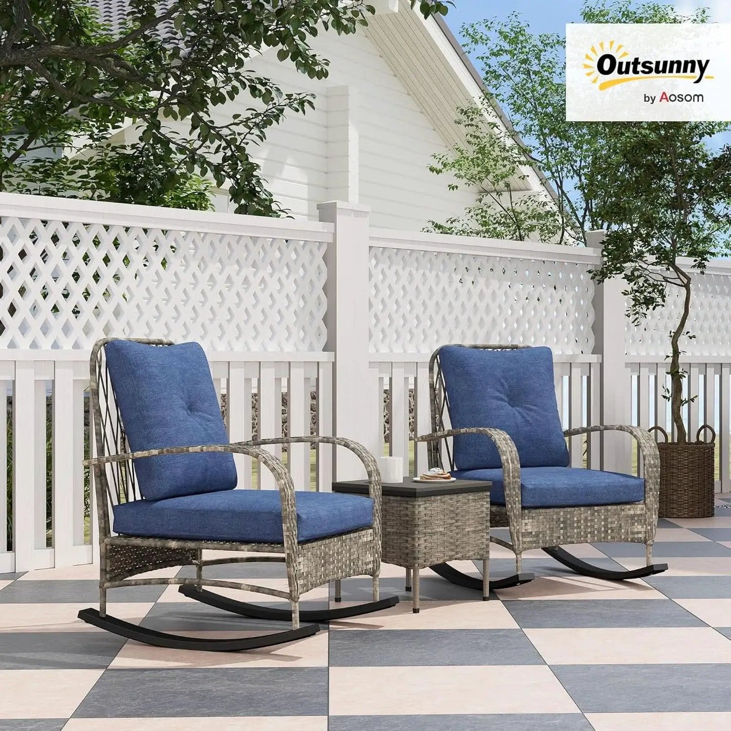 Stylish Three Piece Wicker Patio Furniture Set from PriceLows™